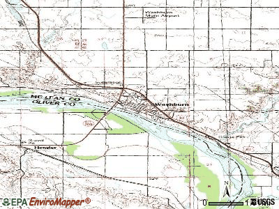 Washburn topographic map