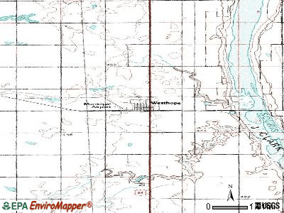 Westhope topographic map