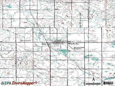 Wishek topographic map