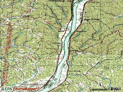 Athalia topographic map