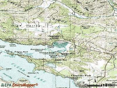 Clearlake Oaks topographic map