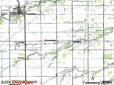 Broughton topographic map