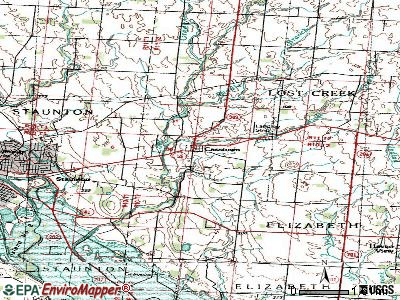 Casstown topographic map