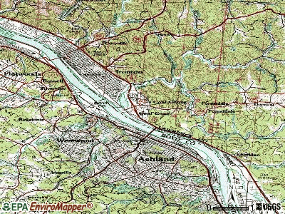 Coal Grove topographic map
