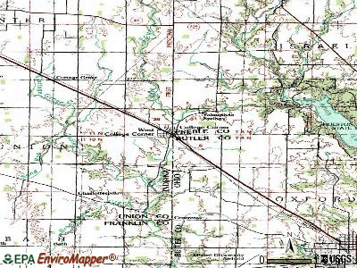 College Corner topographic map
