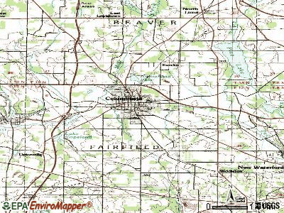 Columbiana topographic map