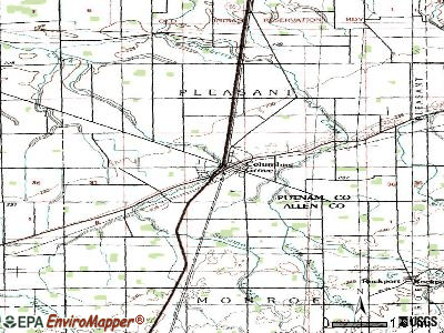 Columbus Grove topographic map