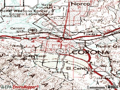 Corona topographic map