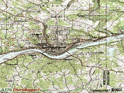 East Liverpool topographic map