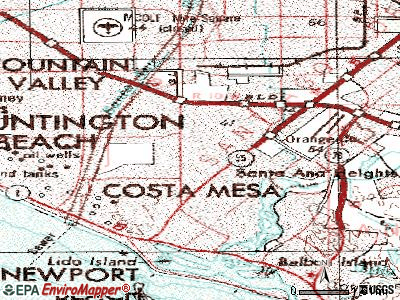 Costa Mesa topographic map