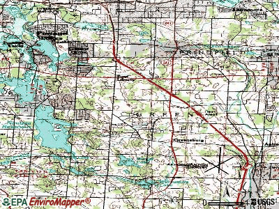 Green topographic map