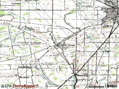 Green Camp topographic map