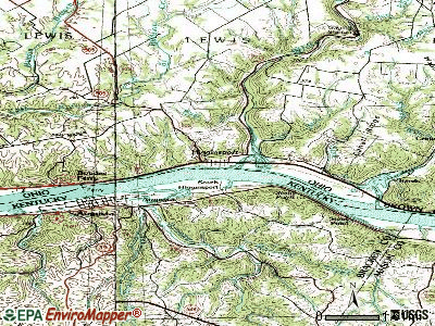 Higginsport topographic map