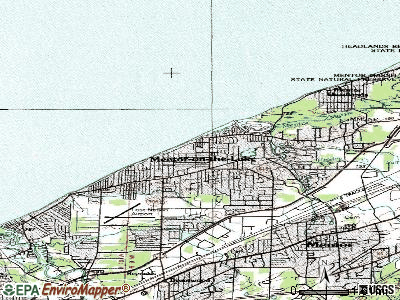 Mentor-on-the-Lake topographic map