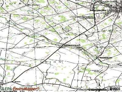 Milford Center topographic map
