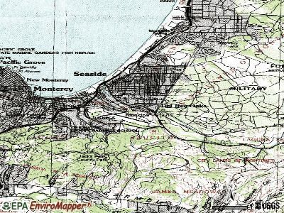 Del Rey Oaks topographic map