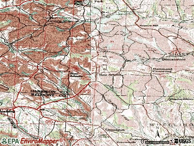 New Athens topographic map