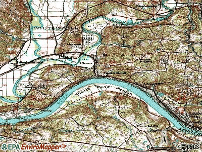 North Bend topographic map