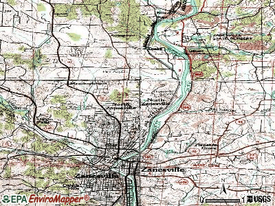 North Zanesville topographic map