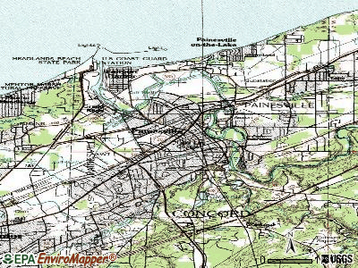 Painesville topographic map