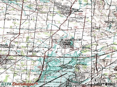 Park Layne topographic map