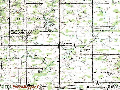 Pioneer topographic map