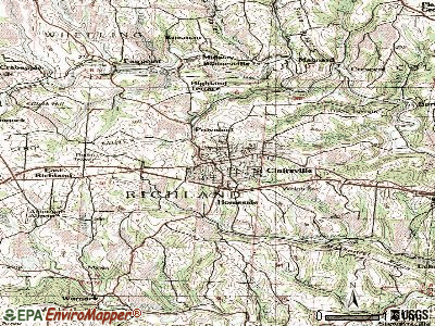 St. Clairsville topographic map