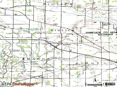 Vanlue topographic map