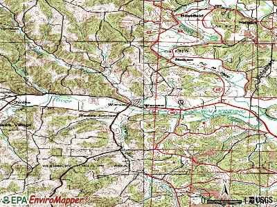 Warsaw topographic map
