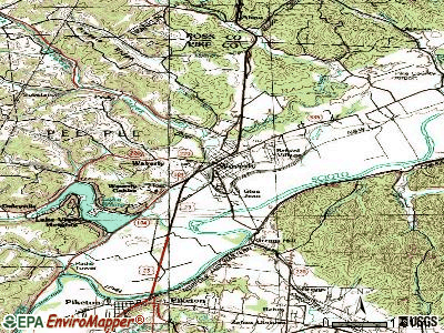 Waverly City topographic map