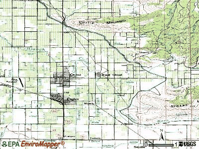East Orosi topographic map