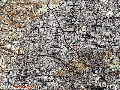 White Oak East topographic map