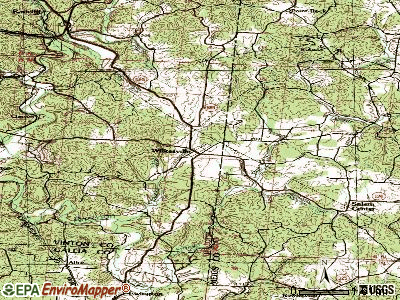 Wilkesville topographic map