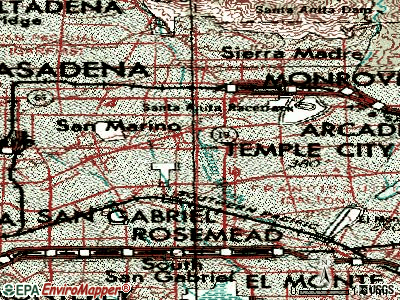 East San Gabriel topographic map