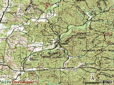 Zaleski topographic map