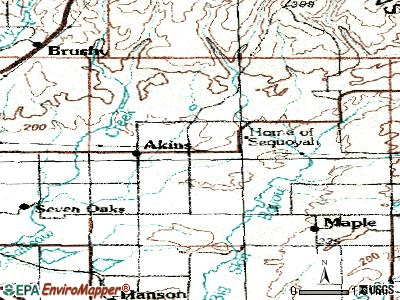Akins topographic map