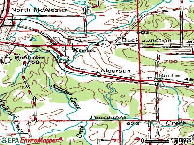 Alderson topographic map