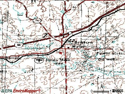 Bristow topographic map