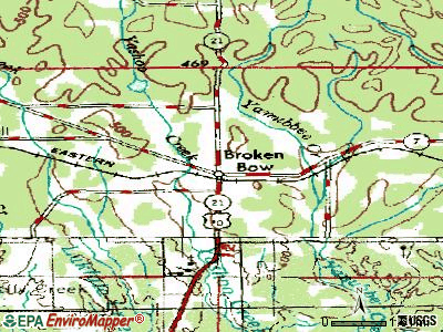 Broken Bow topographic map