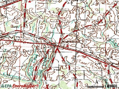 Ashford topographic map