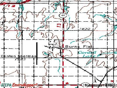Burns Flat topographic map