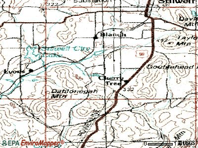 Cherry Tree topographic map