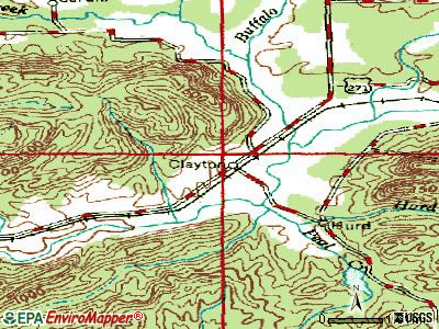 Clayton topographic map