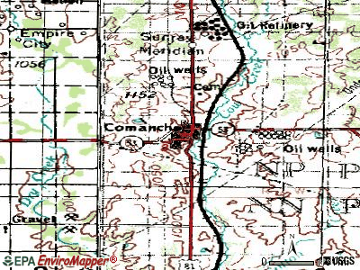 Comanche topographic map