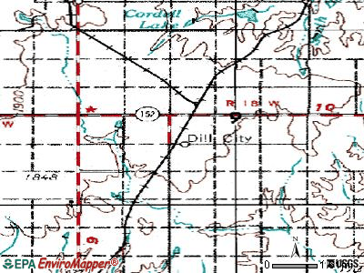 Dill City topographic map