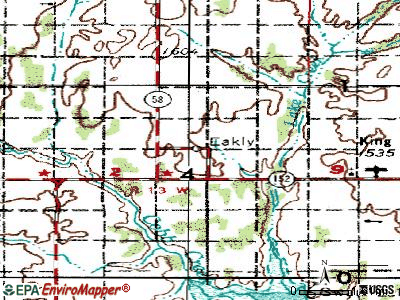 Eakly topographic map