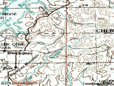 Evening Shade topographic map
