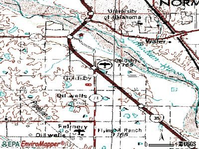 Goldsby topographic map