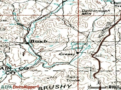 Greasy topographic map