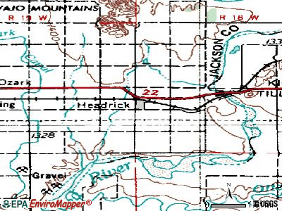 Headrick topographic map